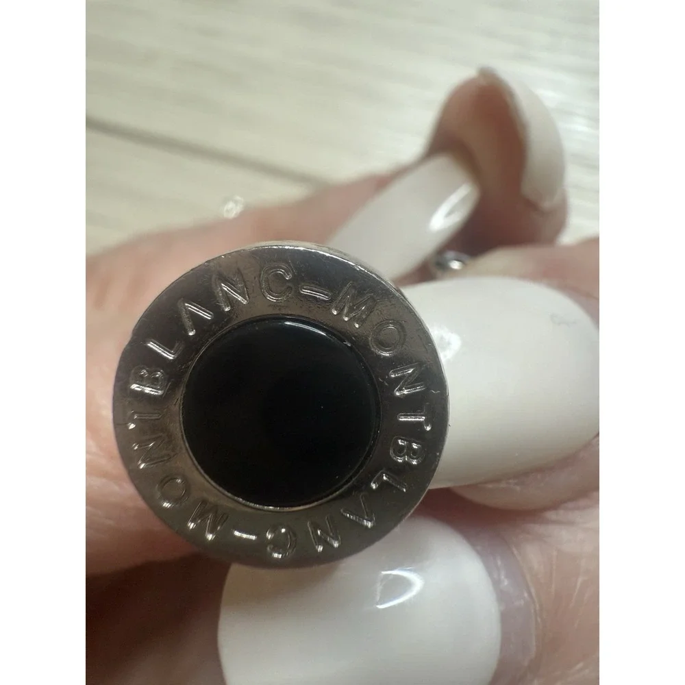 Montblanc Rare Vintage Stainless Steel‎ Silver And Black Cufflinks